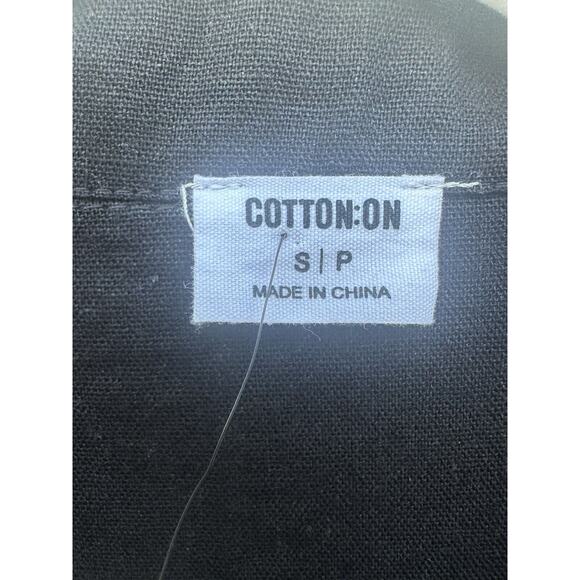 CottonOn Black Sleeveless Button Down Collared Shirt Dress Lagenlook Oversized S - Picture 7 of 10